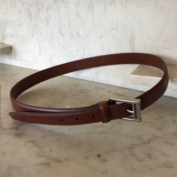 RALPH LAUREN Brown Leather Belt Silver Tone Buckle NWOT - Picture 6 of 16